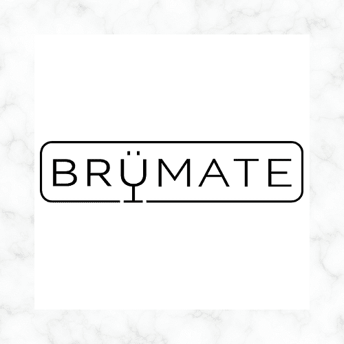 Logo of BrüMate with stylized text and a wine glass icon.