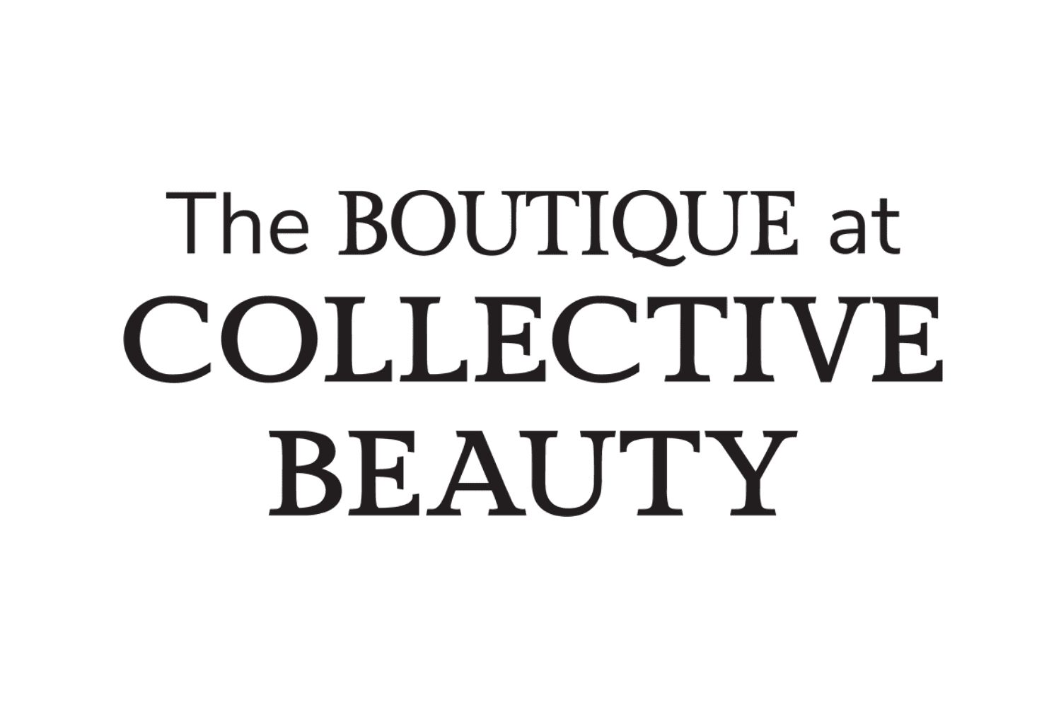 Logo text "The BOUTIQUE at COLLECTIVE BEAUTY" on a green background.
